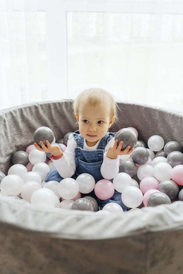  Personalisierte Bällebad Baby Bällepool Kinder 90x40cm mit 200 Bällebad Bälle Hellblau