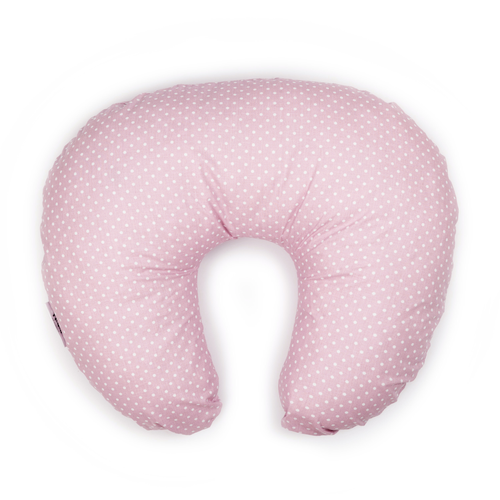 Fütterungskissen - rosa mit weißen Tupfen