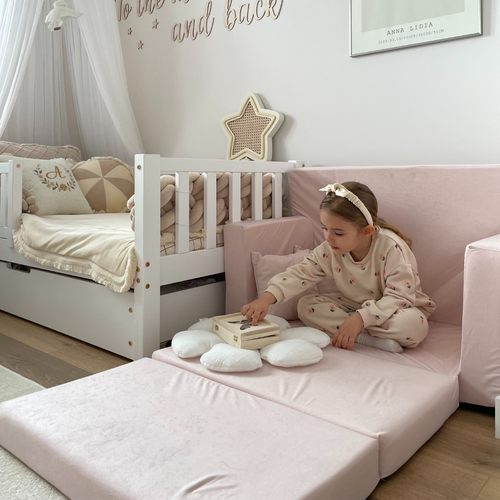 Personalisierte faltbare Kinderliege Pulver rosa