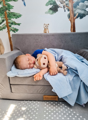 Personalisierte faltbare Kindercouch mit Fuchsmuster