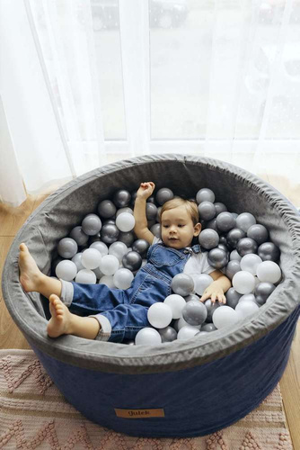  Personalisierte Bällebad Baby Bällepool Kinder 90x40cm mit 200 Bällebad Bälle blau