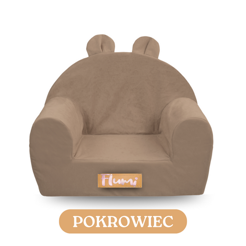 Personalisierter Schaumstoffsessel für Kinder beige Stoff Kord