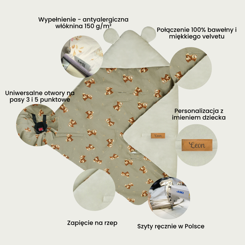 Personalisierter faltbarer Kinder - beige