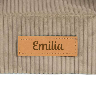 Personalisierter Schaumstoffsessel für Kinder beige Stoff Kord