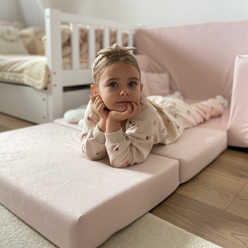 Personalisierte faltbare Kinderliege Pulver rosa
