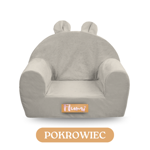 Personalisierter Schaumstoffsessel für Kinder beige Stoff Kord