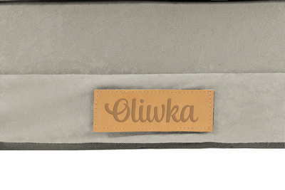 Personalisierte faltbare Kinderliege hellgrau