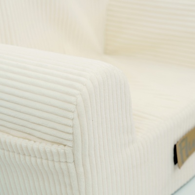 Personalisierter Schaumstoffsessel für Kinder beige Stoff Kord