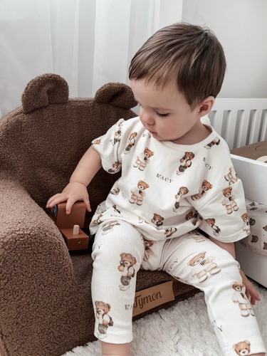 Personalisierter Schaumstoffsessel für Kinder Schoko-Teddy
