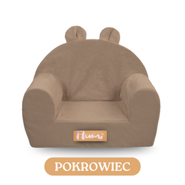 Personalisierter Schaumstoffsessel für Kinder beige Stoff Kord