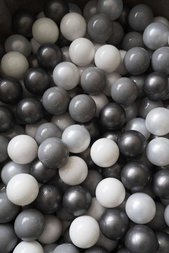 Satz mit 200 Bällen für Bällebad pearl - hellgrau - silber