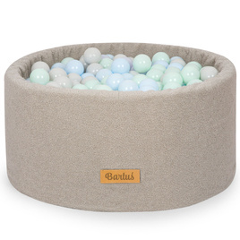 Personalisierte Bällebad Baby Bällepool Kinder mit 200 Bällebad Bälle / Grauer Teddy