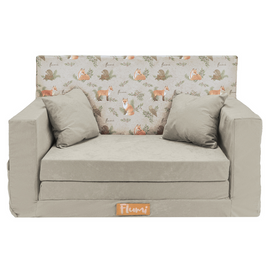 Personalisierte faltbare Kindercouch mit Fuchsmuster