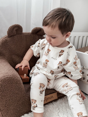 Personalisierter Schaumstoffsessel für Kinder Schoko-Teddy