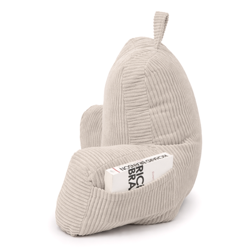 Flumi Rückenlehne Lesekissen für Erwachsene mit Armlehnen und Taschen - Kord beige