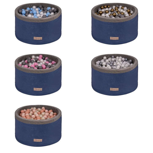  Personalisierte Bällebad Baby Bällepool Kinder 90x40cm mit 200 Bällebad Bälle blau