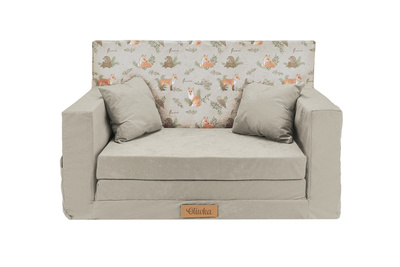 Personalisierte faltbare Kindercouch mit Fuchsmuster