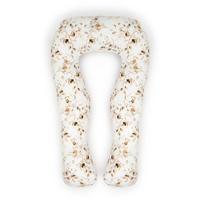 Schwangerschaft Kissen marineblau mit weißen U-Typ Creme mit Blättern Muster