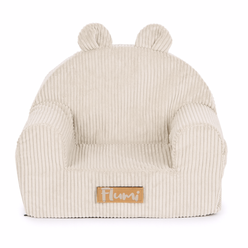 Personalisierter Schaumstoffsessel für Kinder beige Stoff Kord