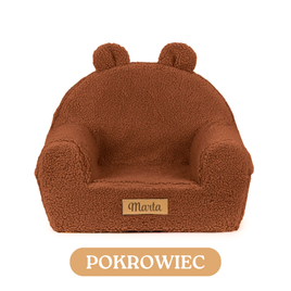 Personalisierter Schaumstoffsessel für Kinder beige Stoff Kord