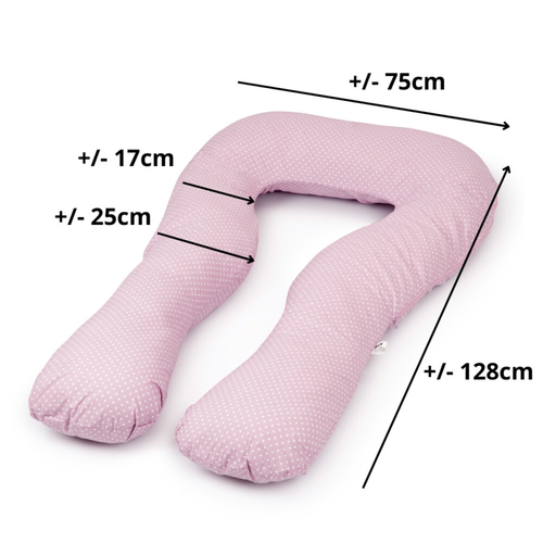 Schwangerschaft Kissen marineblau mit weißen U-Typ rosa