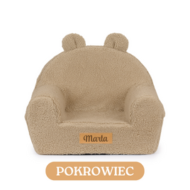Personalisierter Schaumstoffsessel für Kinder beige Stoff Kord