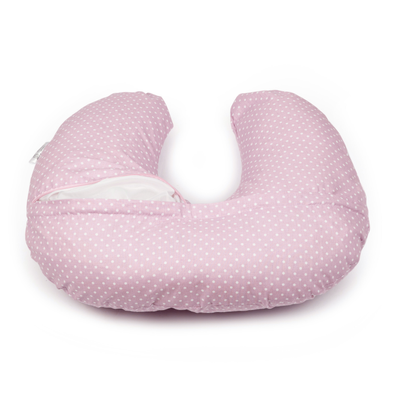 Fütterungskissen - rosa mit weißen Tupfen