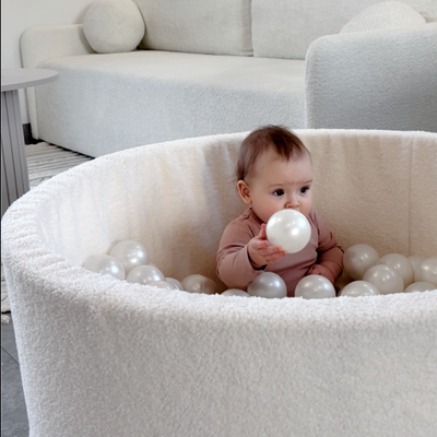  Personalisierte Bällebad Baby Bällepool Kinder mit 200 Bällebad Bälle /Hellbeiger Teddy