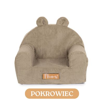 Personalisierter Schaumstoffsessel für Kinder beige Stoff Kord