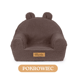 Personalisierter Schaumstoffsessel für Kinder beige Stoff Kord