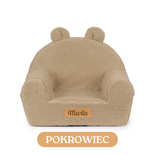 Personalisierter Schaumstoffsessel für Kinder beige Stoff Kord