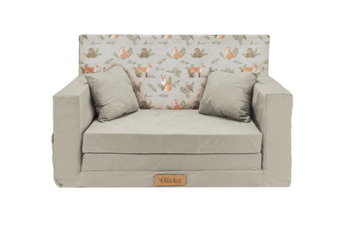 Personalisierte faltbare Kindercouch mit Fuchsmuster
