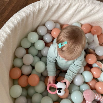Satz mit 200 Bällen für Bällebad Minze - Grau - Dunkler Pfirsich