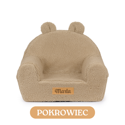 Personalisierter Schaumstoffsessel für Kinder beige Stoff Kord