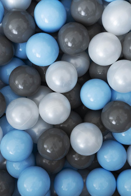 Satz mit 200 Bällen für Bällebad babyblau - dunkelgrau - perle