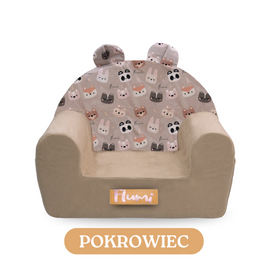 Personalisierter Schaumstoffsessel für Kinder beige Stoff Kord