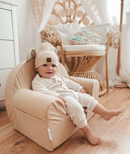 Personalisierter Schaumstoffsessel für Kinder beige