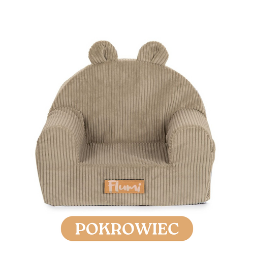 Personalisierter Schaumstoffsessel für Kinder beige Stoff Kord