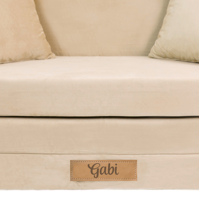 Personalisierte faltbare Kinderliege beige