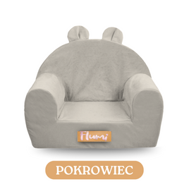 Personalisierter Schaumstoffsessel für Kinder beige Stoff Kord