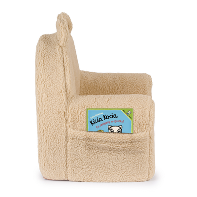 Personalisierter Kindersessel aus Schaumstoff - dunkelbeige Teddybär