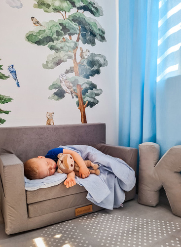 Personalisierte faltbare Kindercouch mit Fuchsmuster