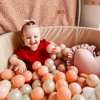 Satz mit 200 Bällen für Bällebad helles Gold - helles Pfirsich - Pfirsich