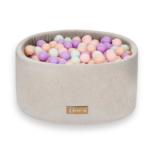  Personalisierte Bällebad Baby Bällepool Kinder 90x40cm mit 200 Bällebad Bälle hellgrau