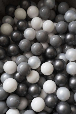 Satz mit 200 Bällen für Bällebad pearl - hellgrau - silber