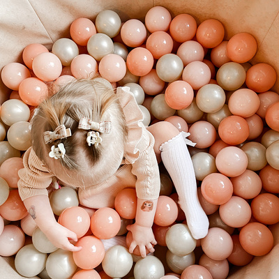 Satz mit 200 Bällen für Bällebad helles Gold - helles Pfirsich - Pfirsich