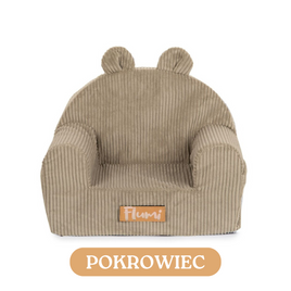 Personalisierter Schaumstoffsessel für Kinder beige Stoff Kord