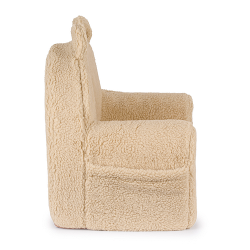 Personalisierter Kindersessel aus Schaumstoff - dunkelbeige Teddybär