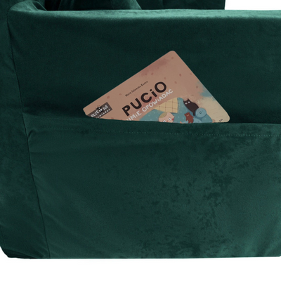 Personalisierte faltbare Kinderliege dunkelgrün