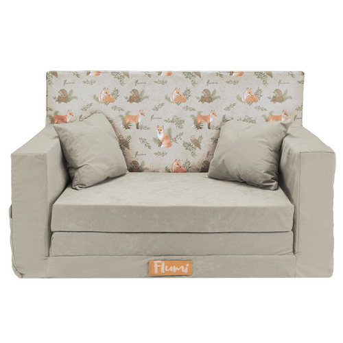 Personalisierte faltbare Kindercouch mit Fuchsmuster